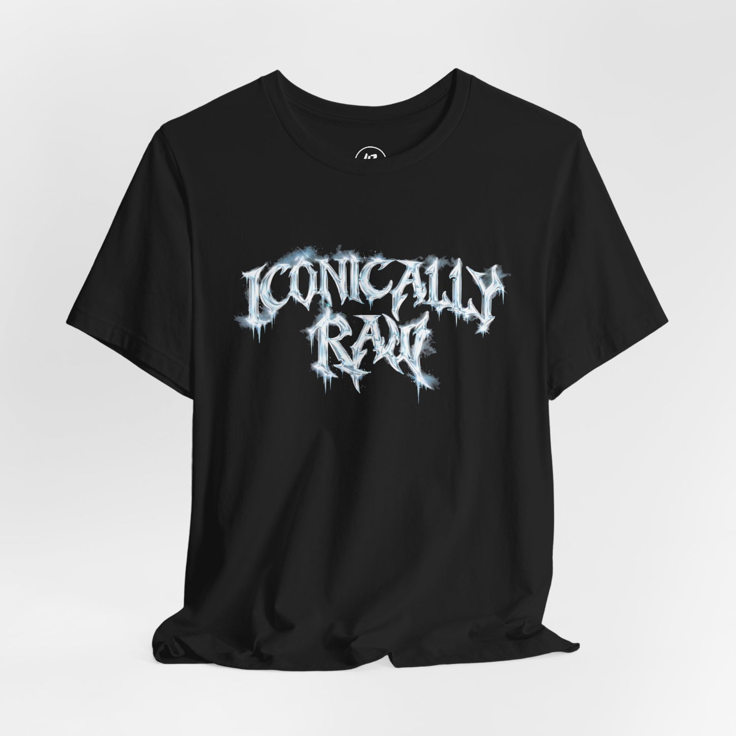 ICONICALLY RAW™ Chrome Edition Crew Neck Women’s Tee – Black/Icy Chrome