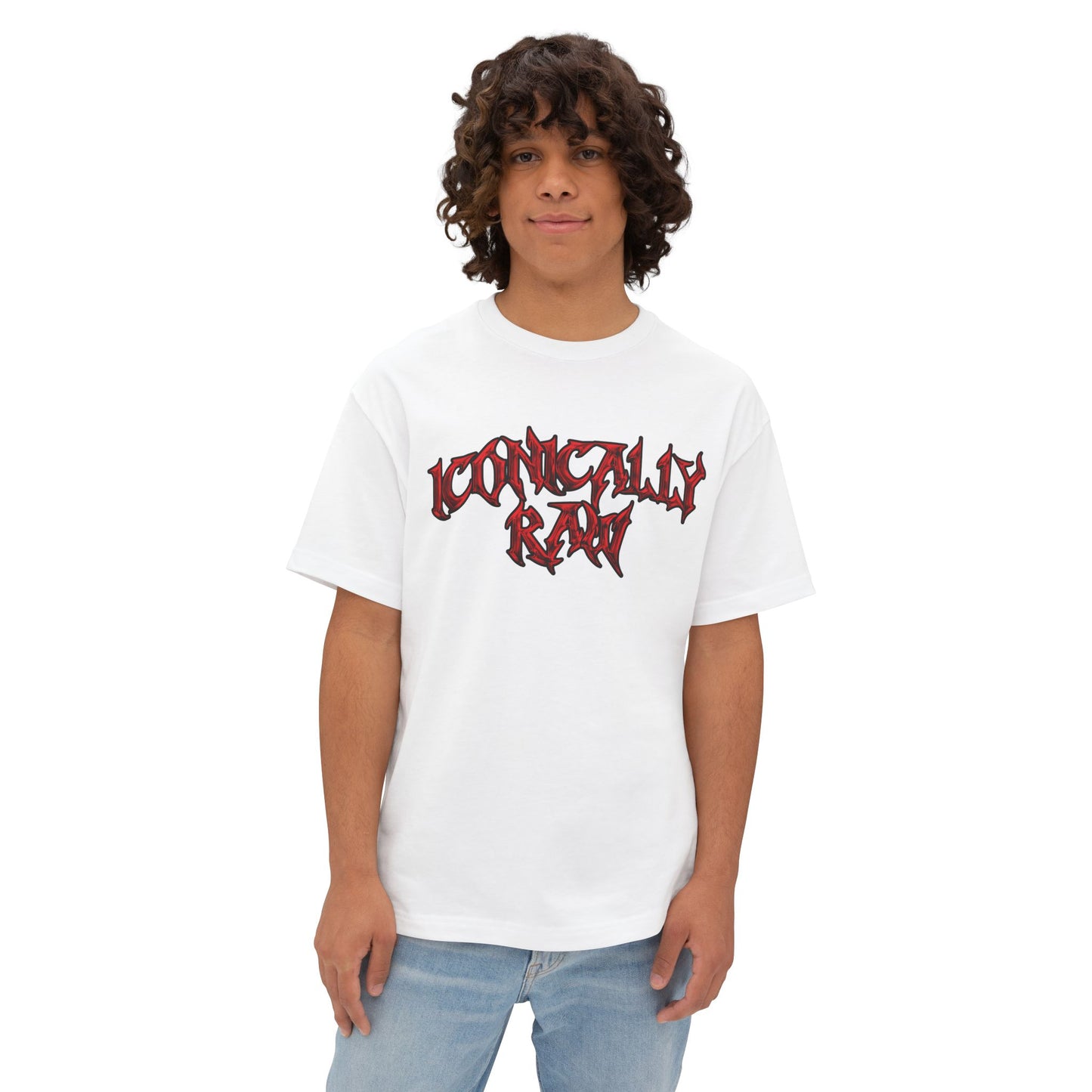 ICONICALLY RAW™ Raw Edition Men’s Tee – White/Red