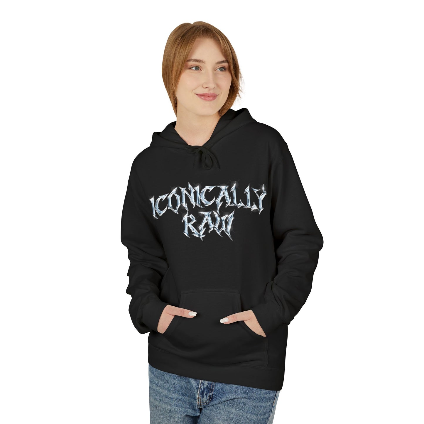 ICONICALLY RAW™ “RAW CHROME” Hoodie – Black/Chrome