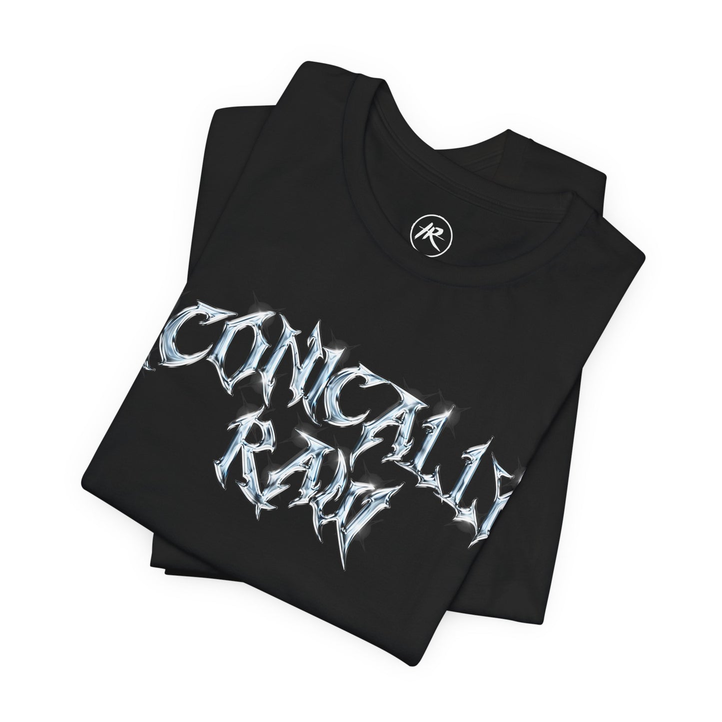 ICONICALLY RAW™ Chrome Edition Crew Neck Women’s Tee – Black
