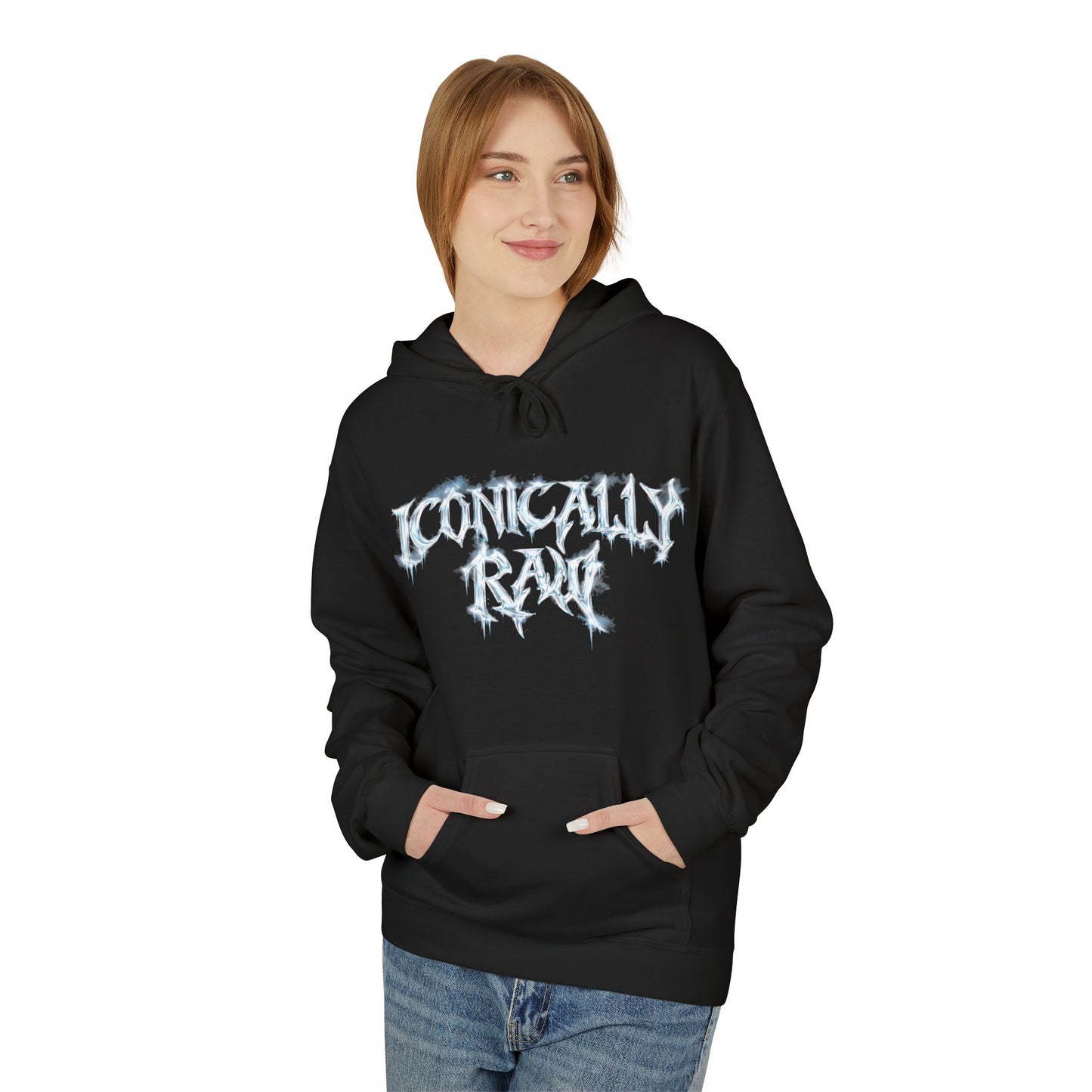 ICONICALLY RAW™ “RAW CHROME” Hoodie – Black/Chrome Icy