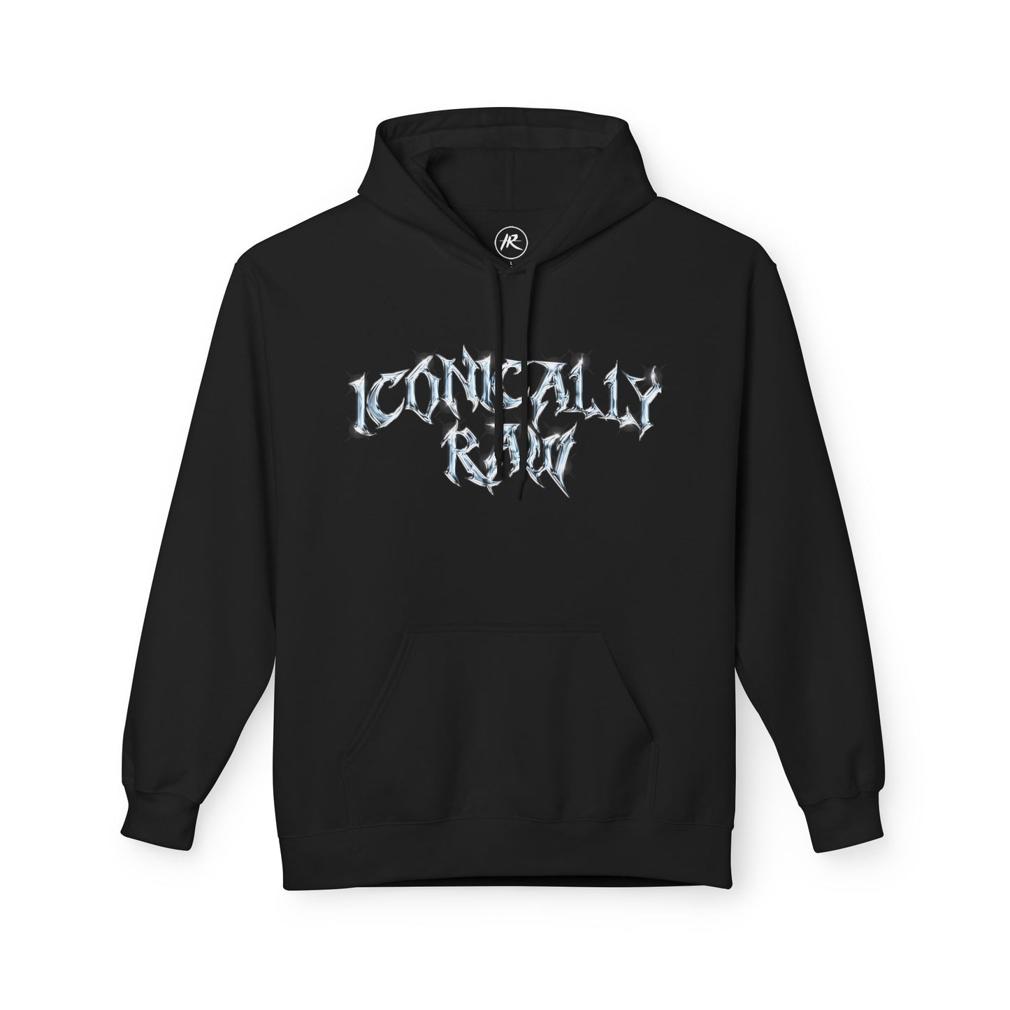 ICONICALLY RAW™ “RAW CHROME” Hoodie – Black/Chrome