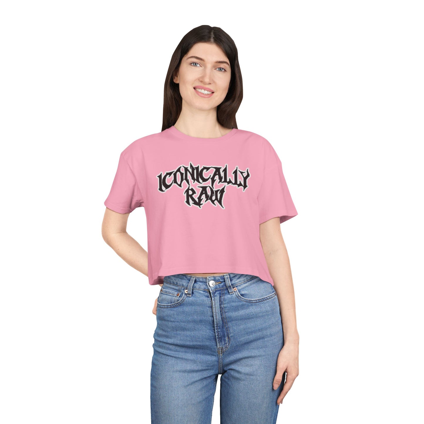 ICONICALLY RAW™ Raw Edition Women’s Crop Tee – Pink