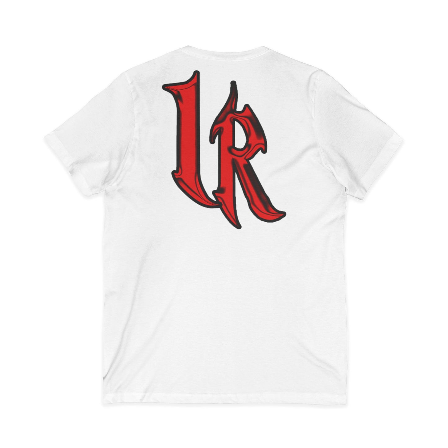 ICONICALLY RAW™ Raw Edition V-Neck Women’s Tee – White/Red
