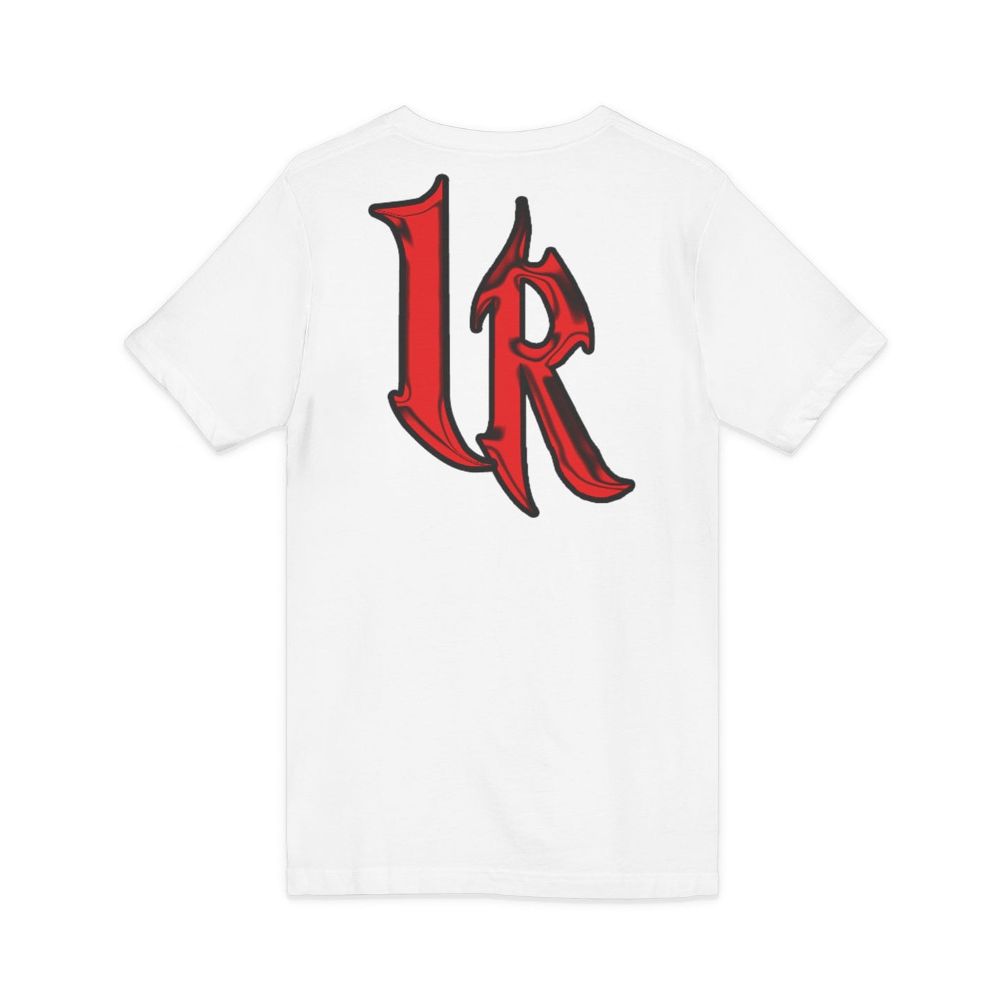 ICONICALLY RAW™ Raw Edition V-Neck Women’s Tee – White/Red