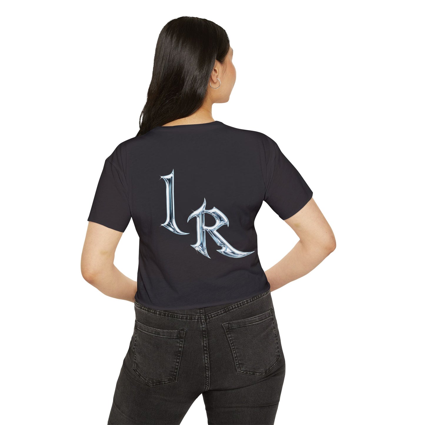 ICONICALLY RAW™ Chrome Edition Women’s Cropped Tee – Black