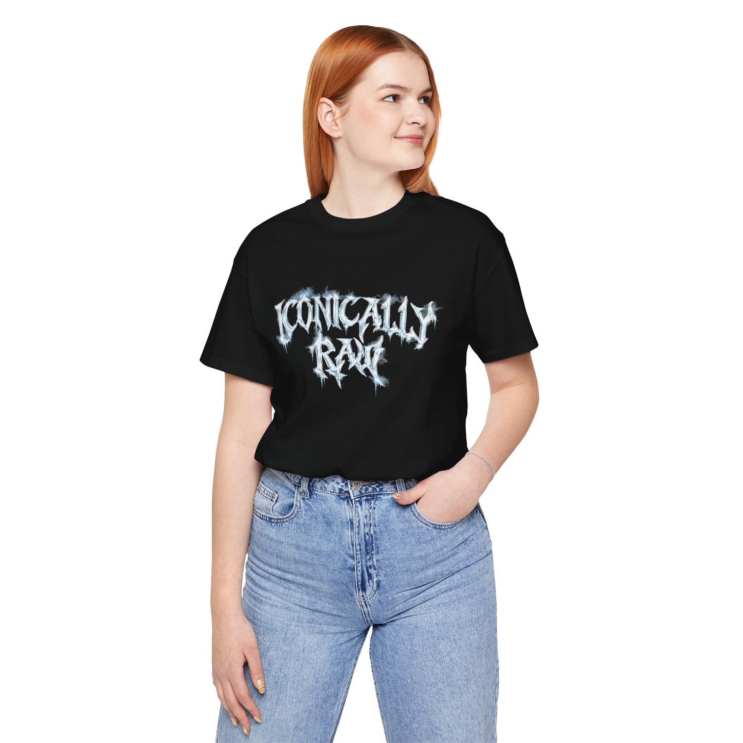 ICONICALLY RAW™ Chrome Edition Crew Neck Women’s Tee – Black/Icy Chrome