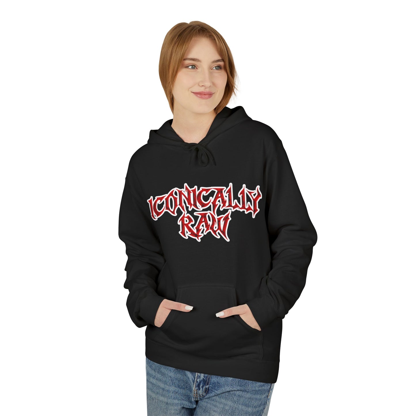 ICONICALLY RAW™ Raw Edition Hoodie – Black/Red