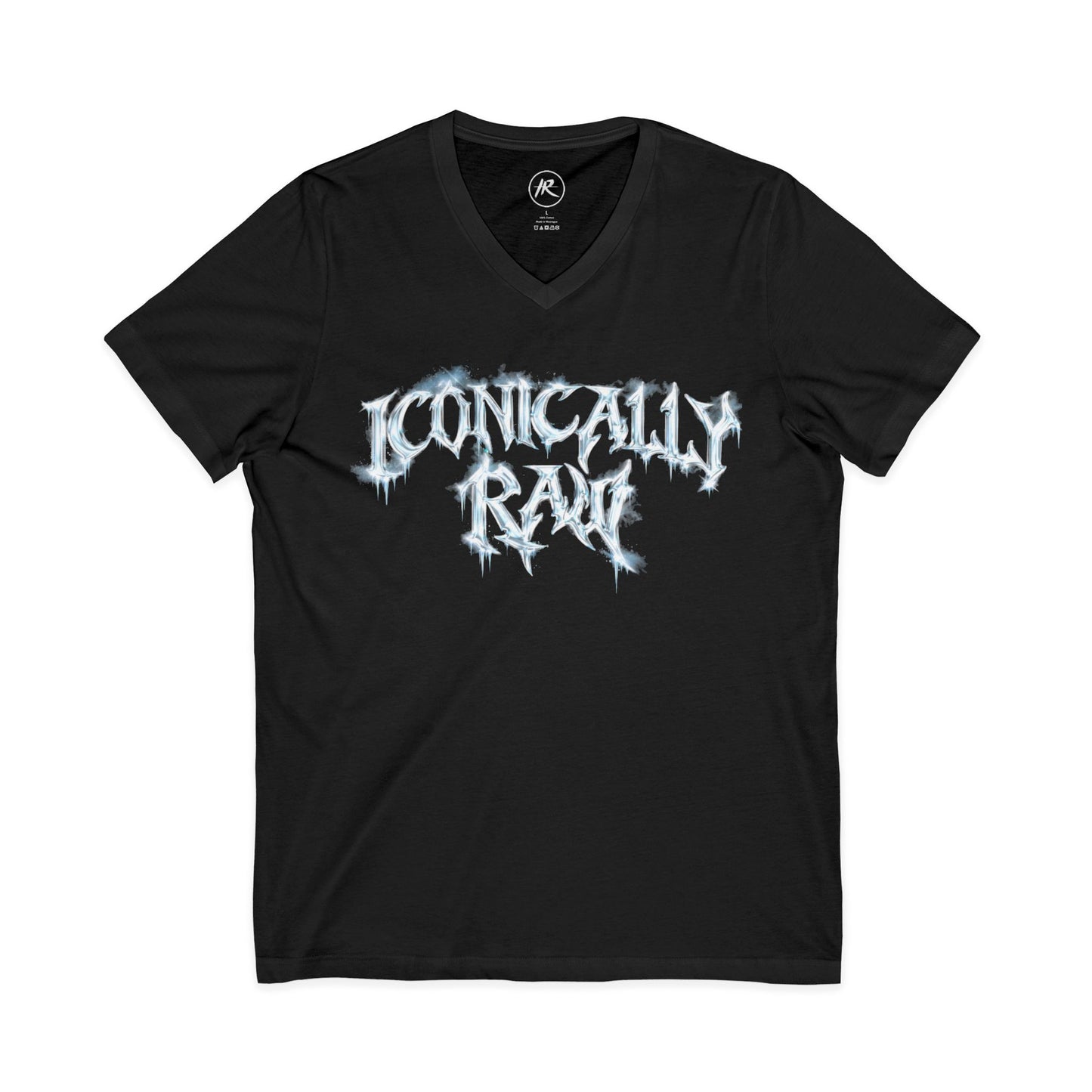ICONICALLY RAW™ Chrome Edition Women’s V-Neck Tee – Black/Icy Chrome