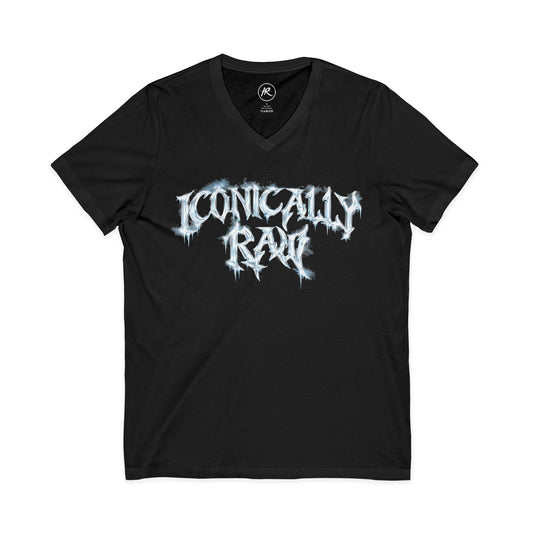 ICONICALLY RAW™ Chrome Edition Women’s V-Neck Tee – Black/Icy Chrome
