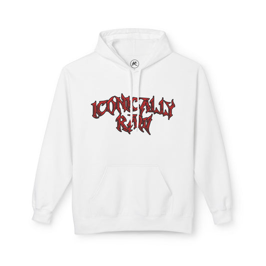 ICONICALLY RAW™ Raw Edition Hoodie – White/Red