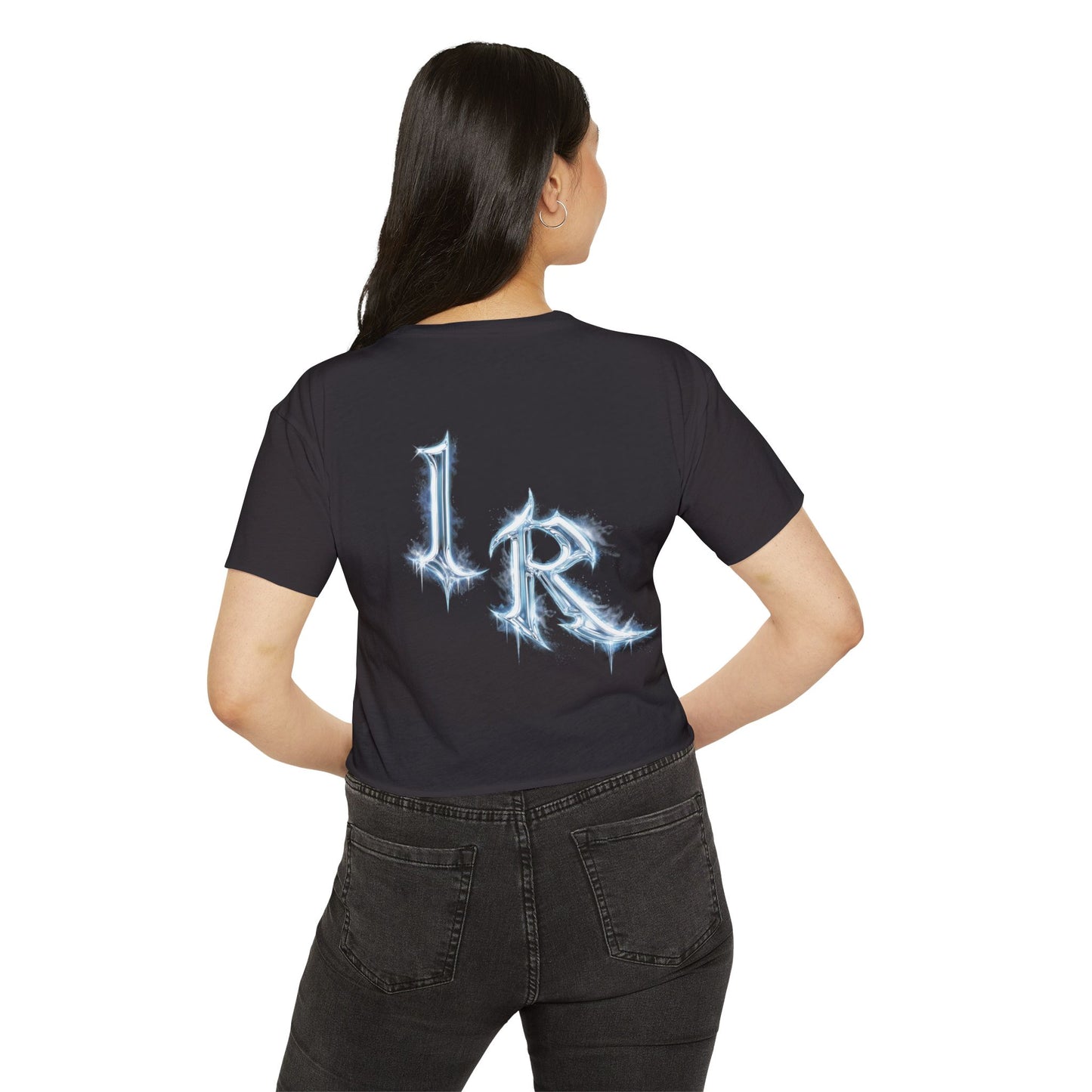 ICONICALLY RAW™ Chrome Edition Women’s Cropped Tee – Black/Icy Chrome
