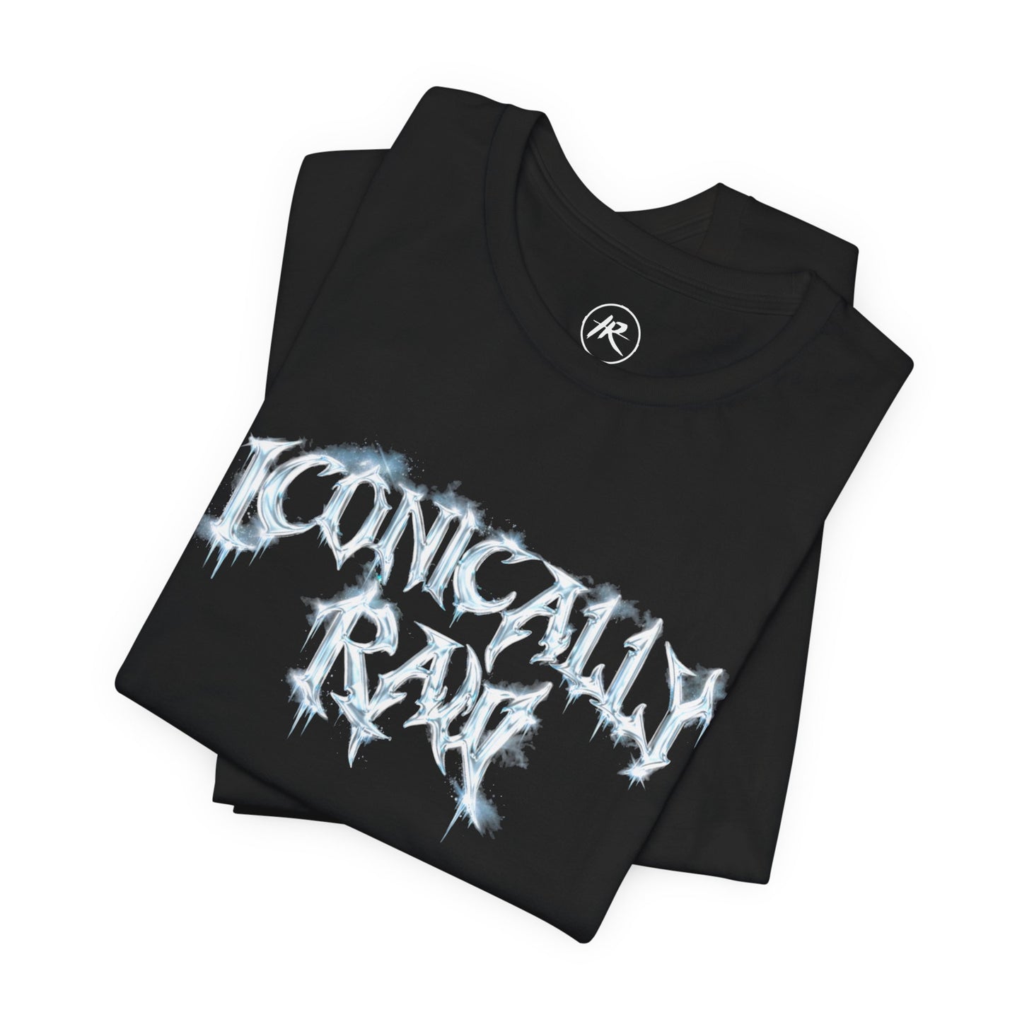 ICONICALLY RAW™ Chrome Edition Crew Neck Women’s Tee – Black/Icy Chrome