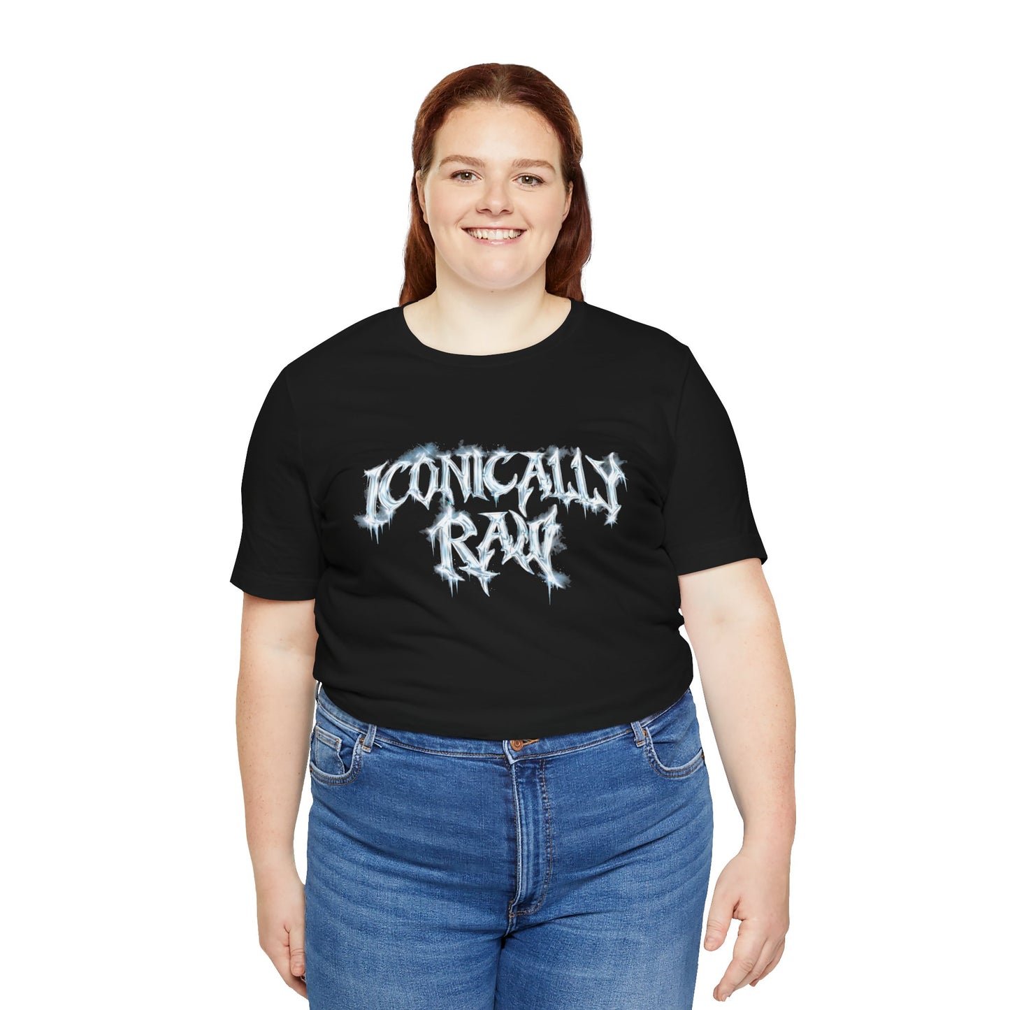 ICONICALLY RAW™ Chrome Edition Crew Neck Women’s Tee – Black/Icy Chrome