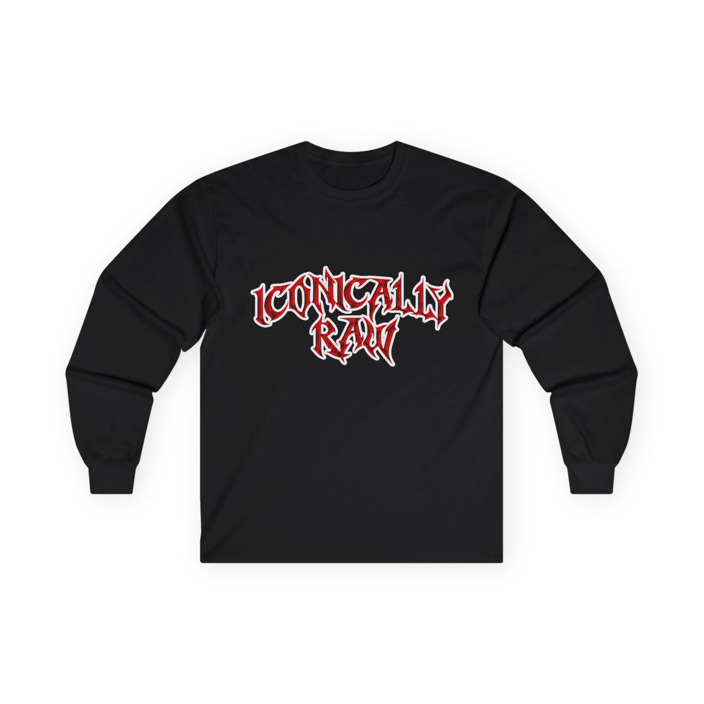 ICONICALLY RAW™ Raw Edition Long Sleeve Tee – Black/Red