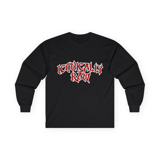 ICONICALLY RAW™ Raw Edition Long Sleeve Tee – Black/Red