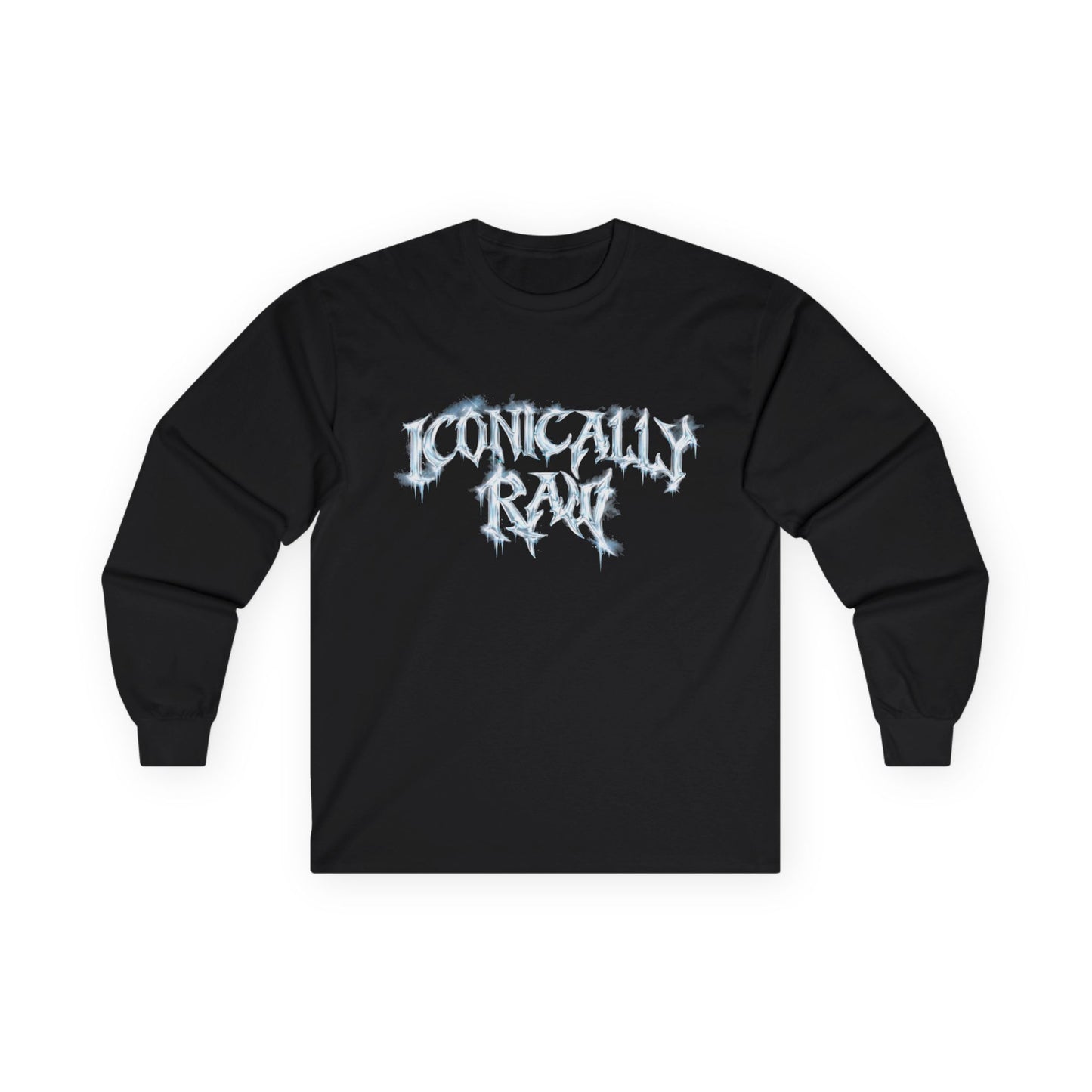 ICONICALLY RAW™ “RAW CHROME” Long Sleeve Tee – Black/Chrome Icy
