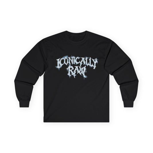 ICONICALLY RAW™ “RAW CHROME” Long Sleeve Tee – Black/Chrome Icy