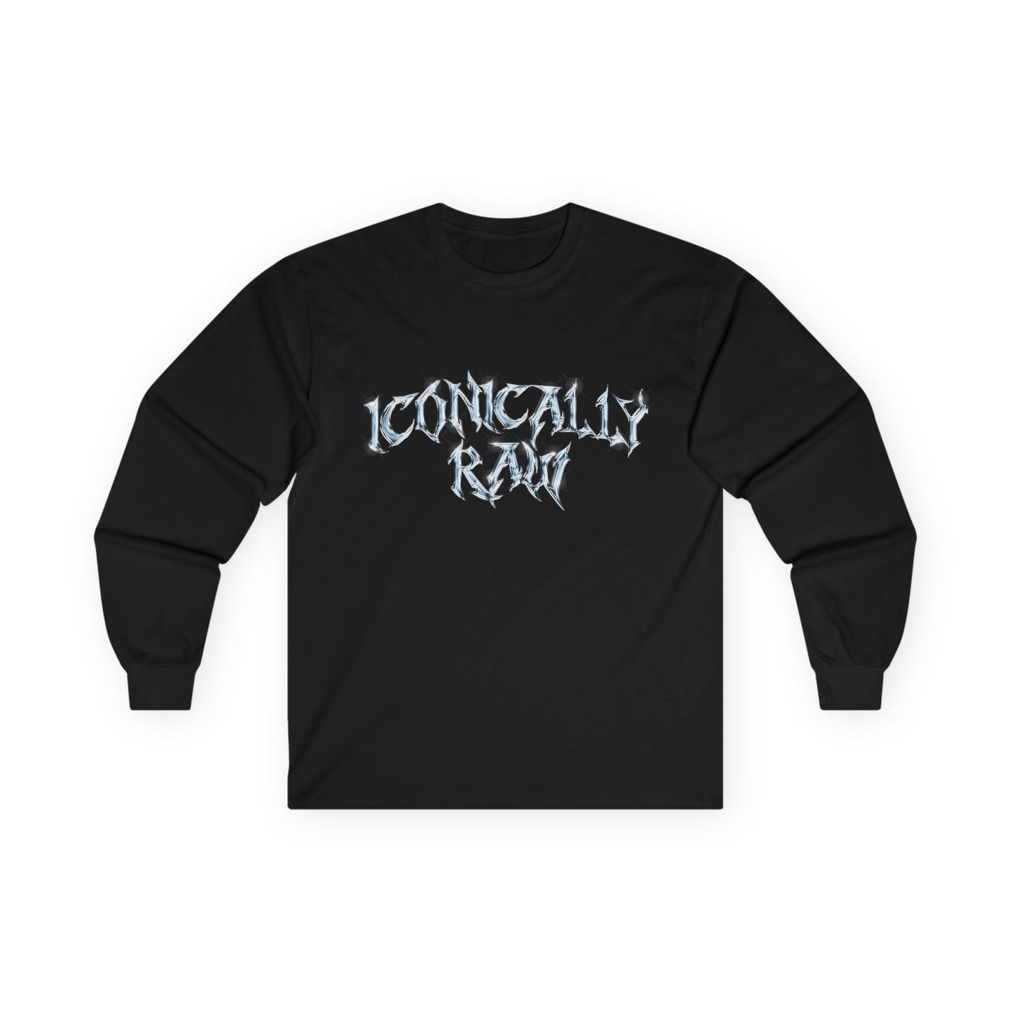 ICONICALLY RAW™ “RAW CHROME” Long Sleeve Tee – Black/Chrome