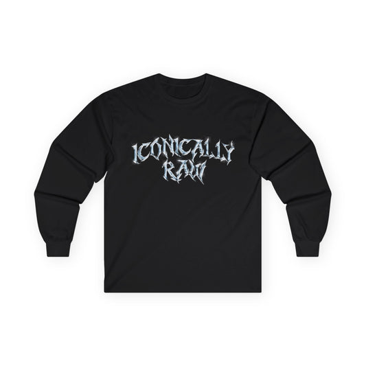 ICONICALLY RAW™ “RAW CHROME” Long Sleeve Tee – Black/Chrome