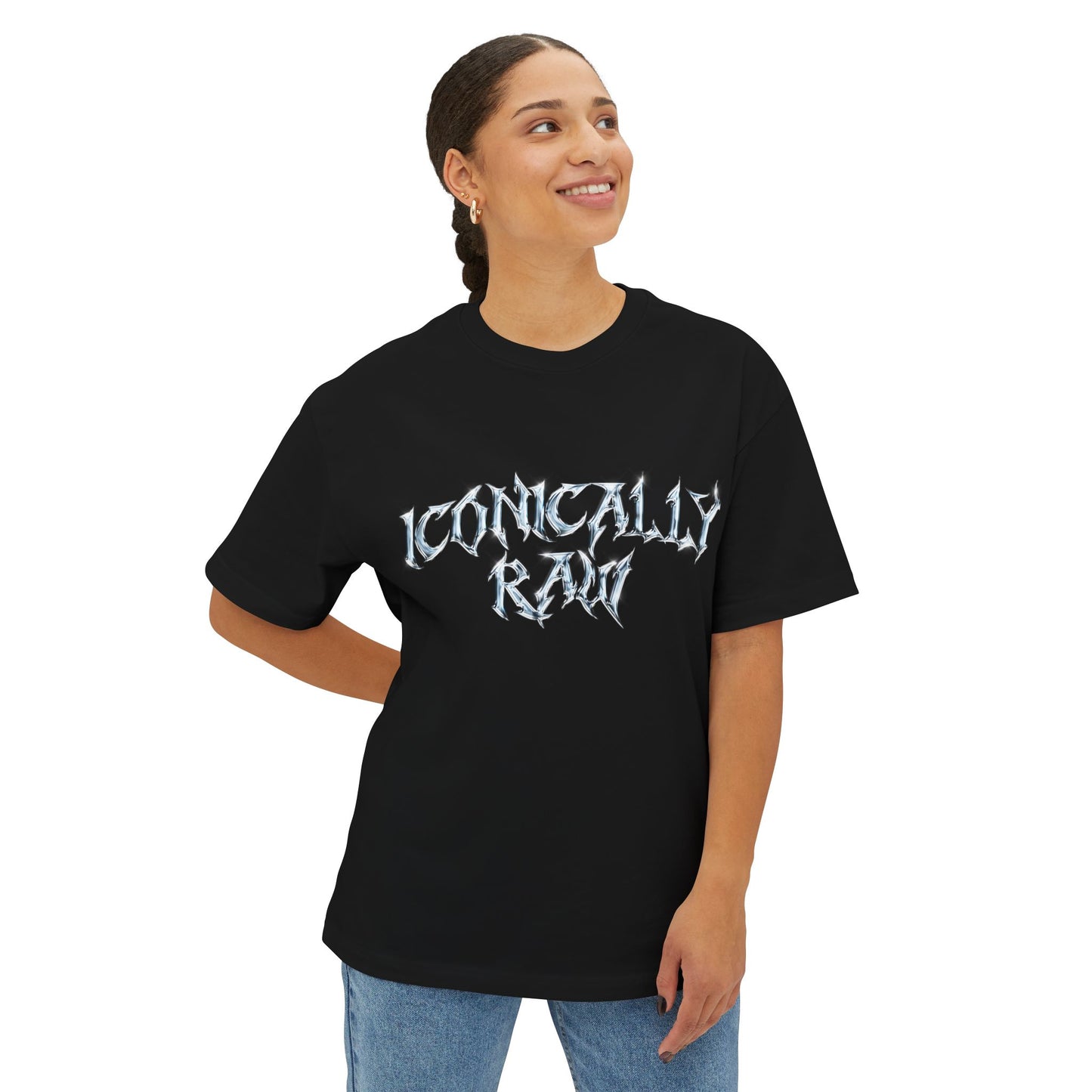 ICONICALLY RAW™ “RAW CHROME” Men’s Black Tee