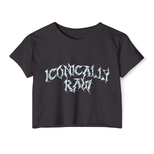 ICONICALLY RAW™ Chrome Edition Women’s Cropped Tee – Black