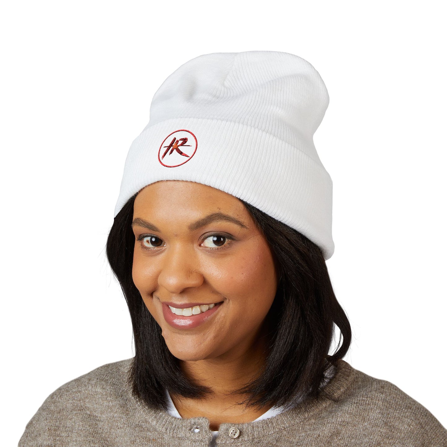 ICONICALLY RAW™ Raw Edition Beanie – White/Red