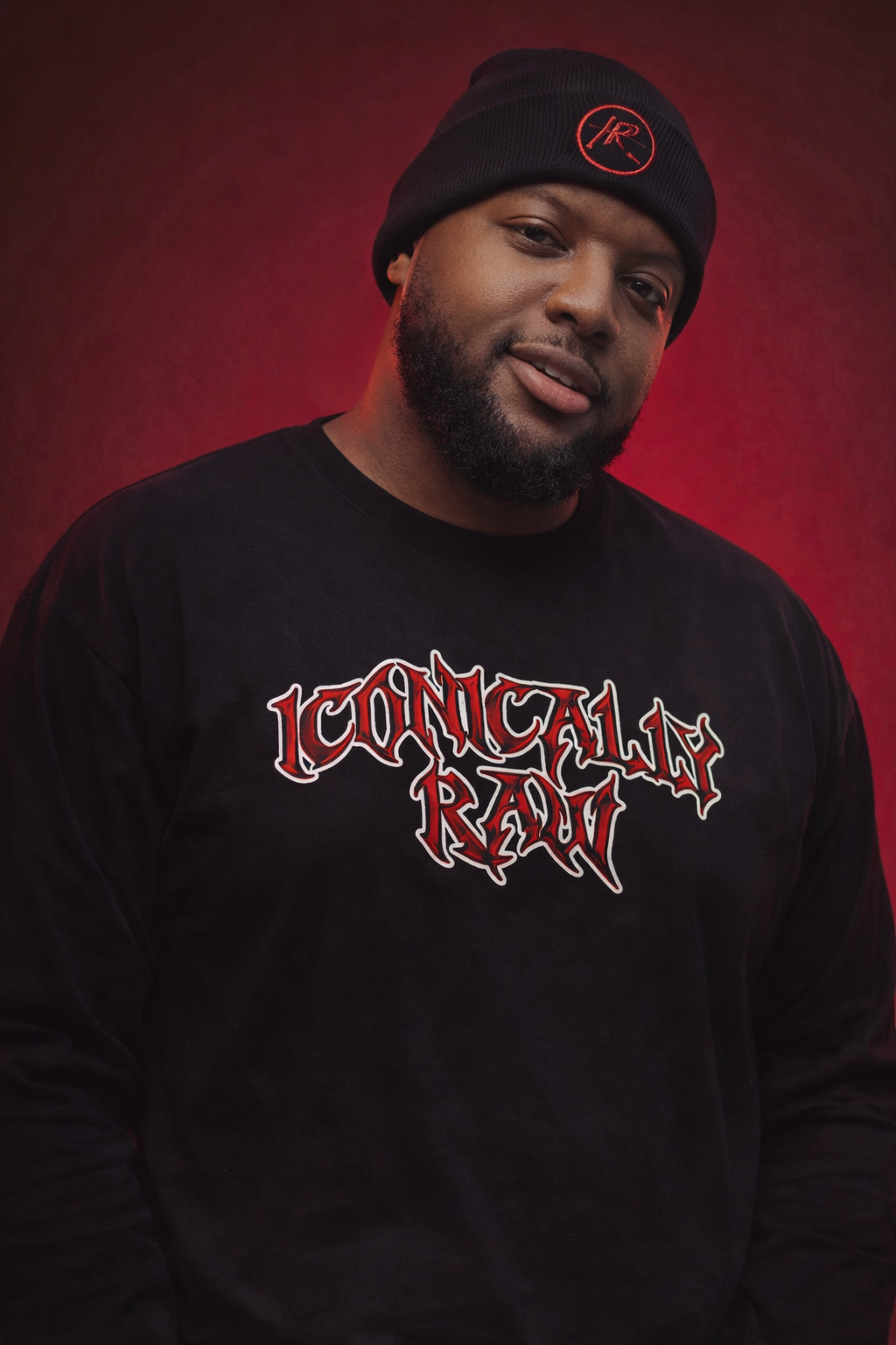 ICONICALLY RAW™ Raw Edition Beanie – Black/Red
